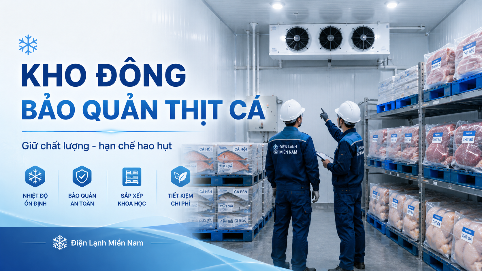 Kho đông bảo quản thịt cá giúp giữ chất lượng và hạn chế hao hụt thực phẩm