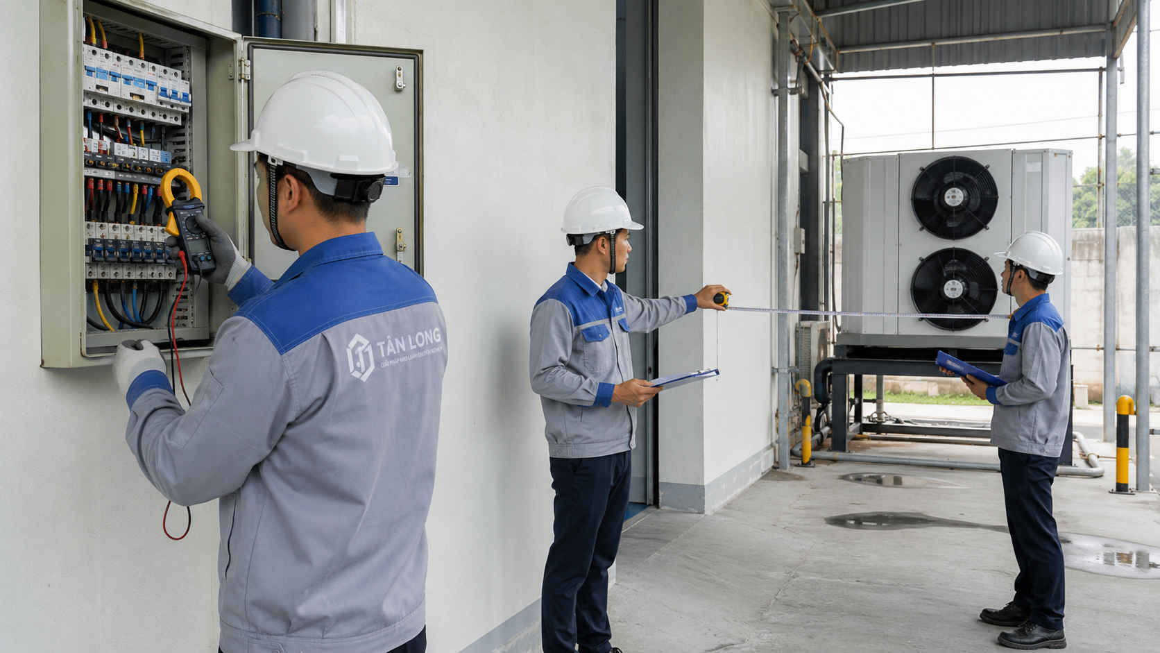 Các hạng mục phụ trợ khi lắp kho lạnh gồm cửa kho, rèm nhựa, kệ hàng, sàn cách nhiệt, data logger và máy phát điện dự phòng.